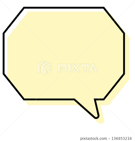 A simple speech bubble with misaligned lines, an octagon with corners A simple speech bubble with misaligned lines, an octagon with corners 136853216