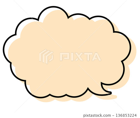 A simple speech bubble with misaligned lines and a rounded cloud shape A simple speech bubble with misaligned lines and a rounded cloud shape 136853224