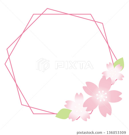 Simple cherry blossom frame 136853309