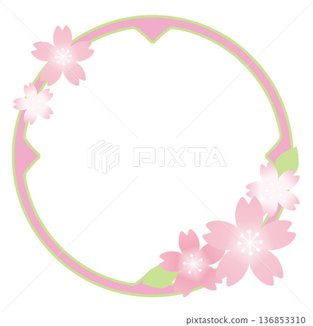 櫻花圓框 136853310