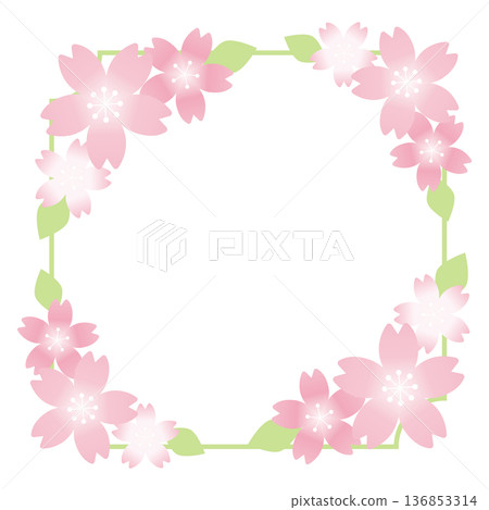 Cute cherry blossom frame Cute cherry blossom frame 136853314