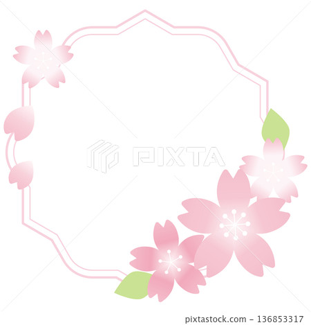 Simple cherry blossom frame 136853317