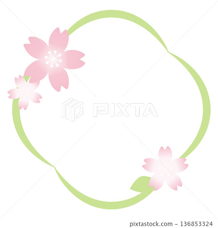 可愛的櫻花日式相框 136853324