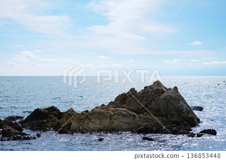 Beautiful rocky coast of sea and seascape on summer in Thailand 136853448