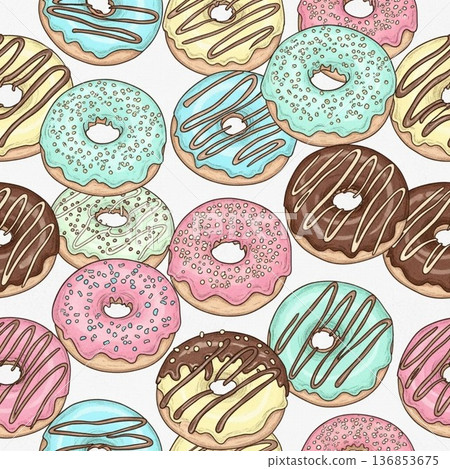 Donut illustration Donut illustration 136853675