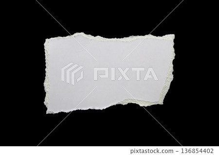 White ripped paper torn edges strips isolated on black background White ripped paper torn edges strips isolated on black background 136854402