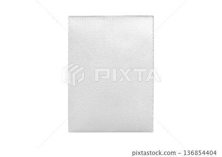 White blank clothing tag label isolated on white background 136854404