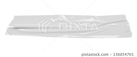 White adhesive plastic tape isolated on white background 136854701