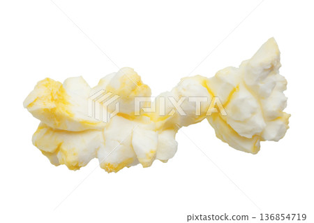 Tasty popcorn close up isolated on white background Tasty popcorn close up isolated on white background 136854719