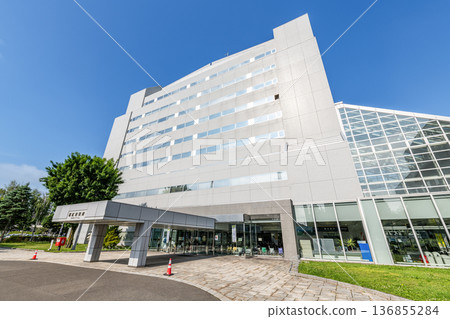晴空下的北海道帶廣市政府大樓 136855284