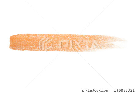 Orange brush stroke isolated on white background 136855321