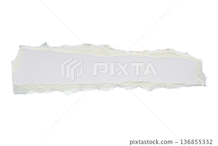 White ripped paper torn edges strips isolated on white background 136855332