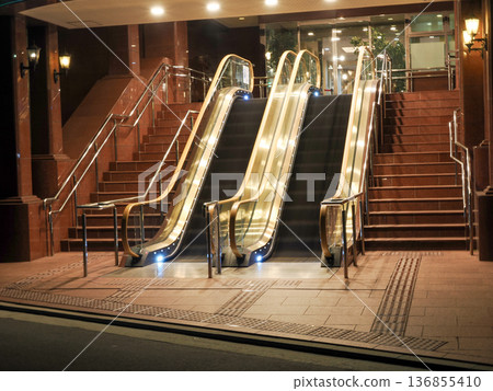 Landscape with escalator 136855410