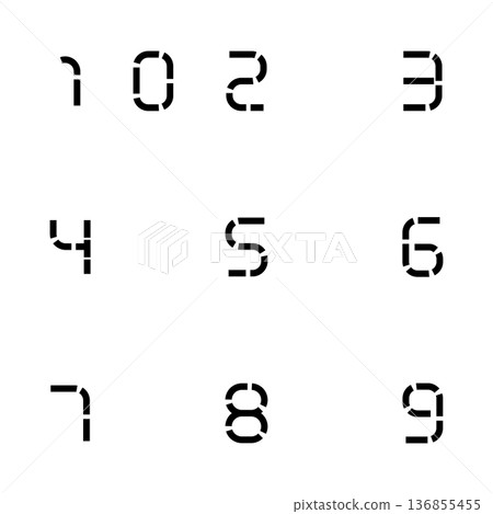 Modern minimalist numbers vector set. Modern minimalist numbers vector set. 136855455