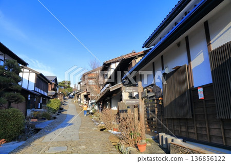 [Gifu Prefecture] Magome-juku townscape on a clear day 136856122