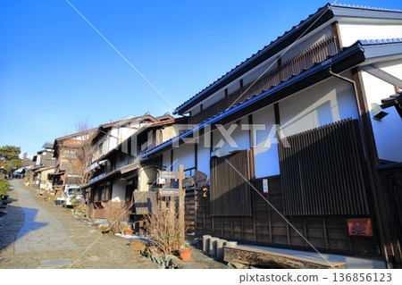 [Gifu Prefecture] Magome-juku townscape on a clear day 136856123