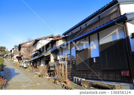 [Gifu Prefecture] Magome-juku townscape on a clear day 136856124