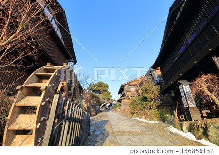 [Gifu Prefecture] Magome-juku townscape on a clear day 136856132