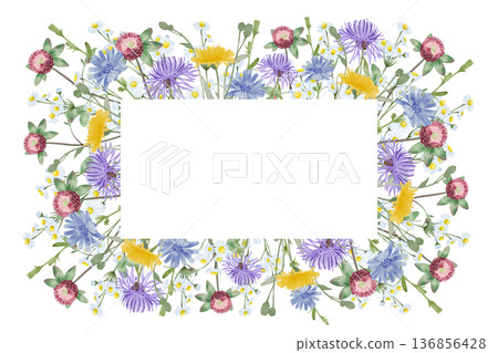Wild meadow flower frame design 136856428