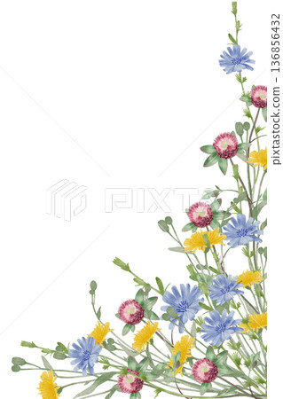 Wildflowers Watercolor Postcard Wildflowers Watercolor Postcard 136856432