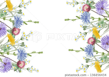 Wild meadow flowers vertical frame Wild meadow flowers vertical frame 136856434