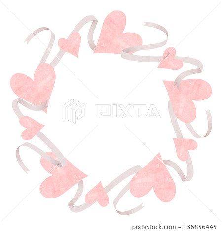 Watercolor Heart Frame Valentine Postcard 136856445