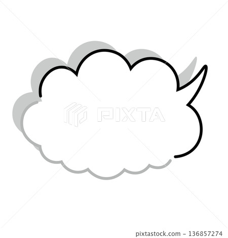 Simple fluffy cloud-shaped speech bubble (white background) Simple fluffy cloud-shaped speech bubble (white background) 136857274
