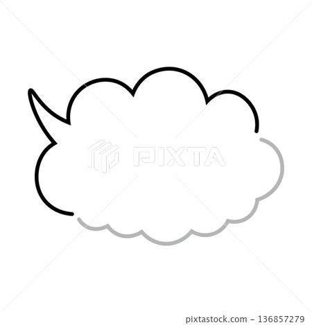 簡單的蓬鬆雲朵狀對話框(白色背景) 簡單的蓬鬆雲朵狀對話框(白色背景) 136857279