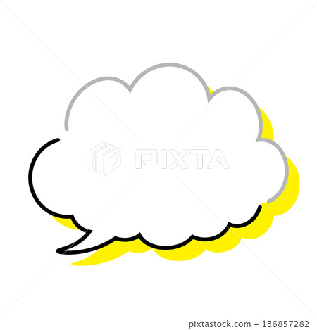簡單的蓬鬆雲朵狀對話框（白色背景） 136857282