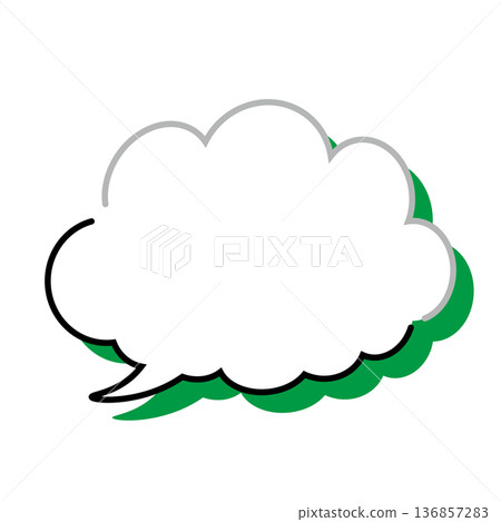 簡單的蓬鬆雲朵狀對話框(白色背景) 簡單的蓬鬆雲朵狀對話框(白色背景) 136857283