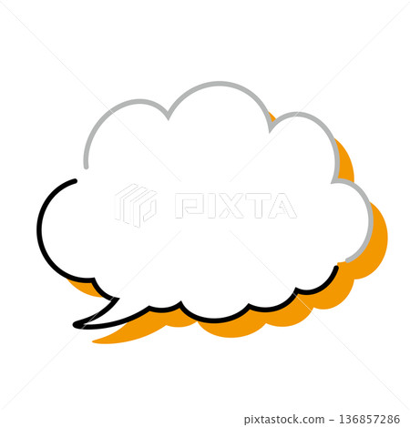 簡單的蓬鬆雲朵狀對話框(白色背景) 簡單的蓬鬆雲朵狀對話框(白色背景) 136857286