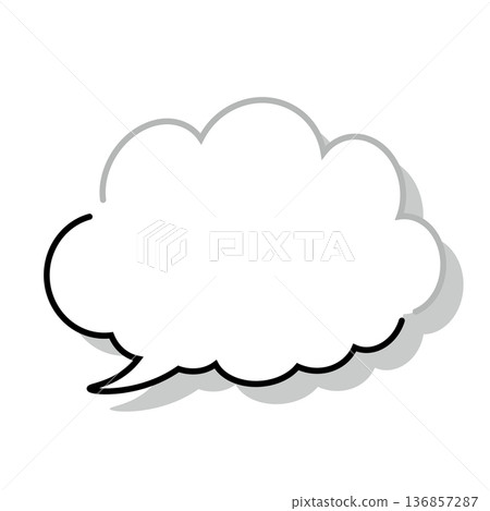 Simple fluffy cloud-shaped speech bubble (white background) Simple fluffy cloud-shaped speech bubble (white background) 136857287