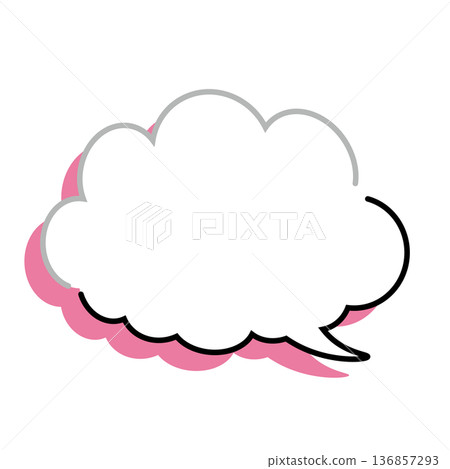 簡單的蓬鬆雲朵狀對話框（白色背景） 136857293
