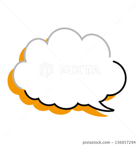 Simple fluffy cloud-shaped speech bubble (white background) Simple fluffy cloud-shaped speech bubble (white background) 136857294