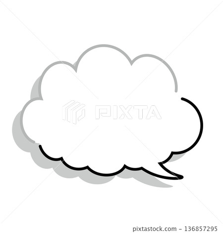 Simple fluffy cloud-shaped speech bubble (white background) Simple fluffy cloud-shaped speech bubble (white background) 136857295
