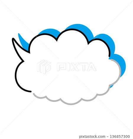 Simple fluffy cloud-shaped speech bubble (white background) Simple fluffy cloud-shaped speech bubble (white background) 136857300