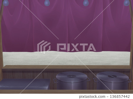 Mobile food stall (indoor) background illustration 05 Mobile food stall (indoor) background illustration 05 136857442