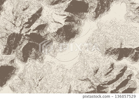 Topographic Contour Lines Map Background Vector Illustration in Vintage Engraving Ink Style Topographic Contour Lines Map Background Vector Illustration in Vintage Engraving Ink Style 136857529