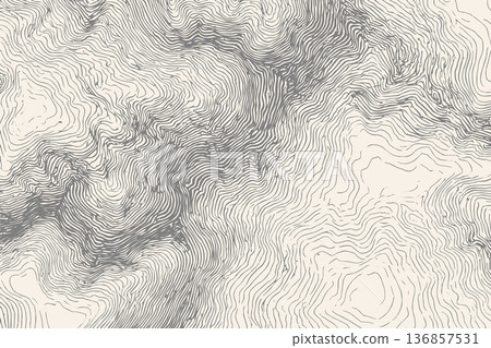 Luxury Abstract Flowing Line Texture Background Vector Illustration in Vintage Engraving Style 136857531
