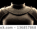 Knight armor. black background 136857868