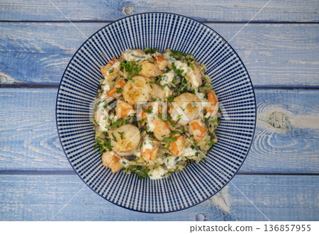 RECIPE FOR PASTOSOTTO ORZO PASTA WITH SPINACH, MUSHROOMS, SCALLOPS, AND SHRIMP RECIPE FOR PASTOSOTTO ORZO PASTA WITH SPINACH, MUSHROOMS, SCALLOPS, AND SHRIMP 136857955