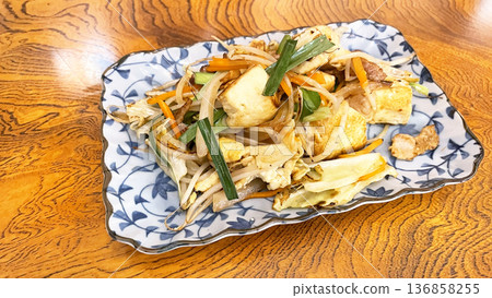 Okinawan cuisine: Healthy tofu champuru with lots of ingredients Okinawan cuisine: Healthy tofu champuru with lots of ingredients 136858255