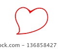 Heart-shaped speech bubble (red) 136858427