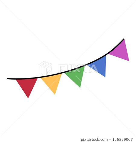 Festa Junina Element, decoration colorful backlit flags Festa Junina Element, decoration colorful backlit flags 136859067