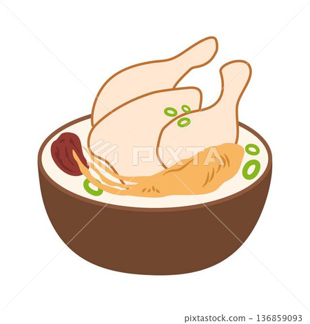 Samgyetang, Ginseng Chicken Soup korean food Samgyetang, Ginseng Chicken Soup korean food 136859093