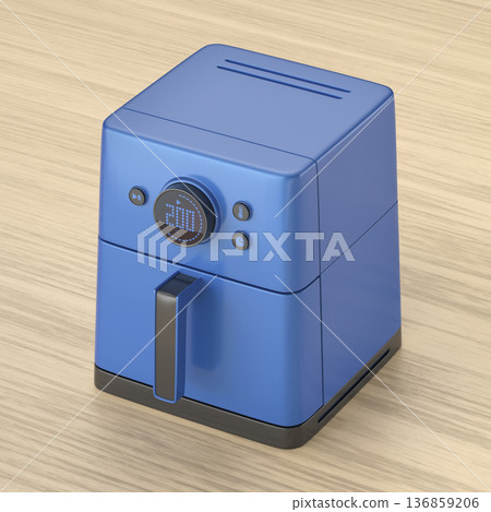 Air fryer on wooden table 136859206