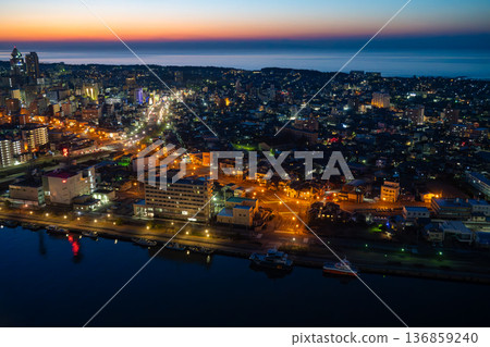 Night view of Niigata city Night view of Niigata city 136859240