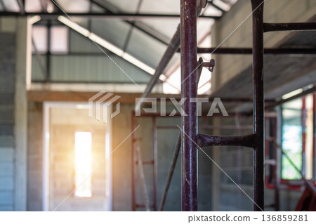 Construction progress inside a modern building urban setting photography bright environment close-up view structural concept Construction progress inside a modern building urban setting photography bright environment close-up view structural concept 136859281