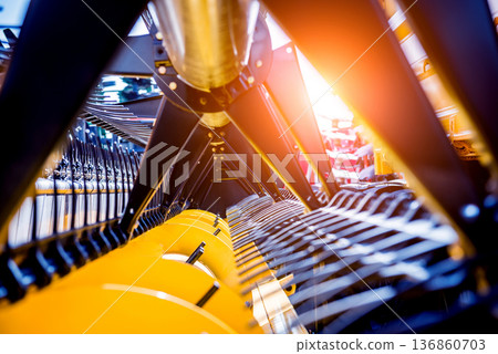 Modern agricultural machinery and equipment. Combine harvester. Modern agricultural machinery and equipment. Combine harvester. 136860703