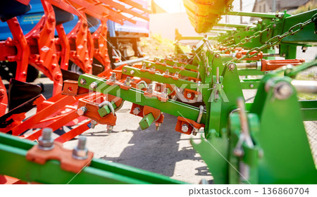 Modern agricultural machinery and equipment. Industrial details. 136860704